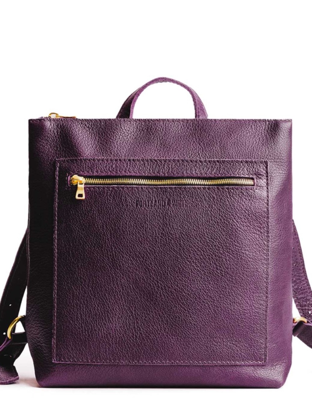 Portland Leather Large Plum Tote Backpack